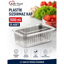 MSP Saklama Kabı 1000 gr 25 Adet Plastik Kapaklı Kase Sızdırmaz Kap Şeffaf Kullan At Kase