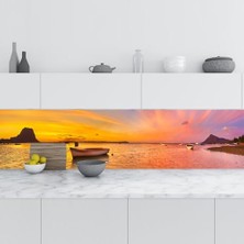 aklow akyoleticaret Mutfak Tezgah Arası, Folyosu Gün Batımı, Folyo Fayans Kaplama, Tekne 60X500 cm