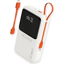MSP Mah Power Bank Max 120W En Hızlısı Pd Quıck Fast Hızlı Şarj Dahili Type C ve Lightning Kablolu Dünya Standartlarına Uygun Polymer Batarya LCD Göstergeli Powerbank (Beyaz)