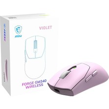 MSP Gg Forge GM340 W Vıolet Gamıng Mouse Max 12000 Dpı 57GR Kablosuz Optık Sensor Oyuncu Faresı