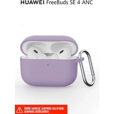 MSP Freebuds Se 4 Anc ile Uyumlu Silikon Yumuşak Kulaklık Kılıfı, Lila
