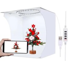 MSP Üretim Beyaz LED Işıklı Portatif Taşınabilir 23X24X23 cm Ürün Fotoğraf Çekim Çadırı