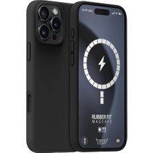 MSP Labs iPhone 16 Pro ile Uyumlu Magsafe Destekli Rubber Fit Silikon Kılıf, Yumuşak, Kablosuz Şarj, Tam Koruma (Black)