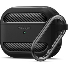MSP Airpods Pro ile Uyumlu Kılıf Rugged Armor Üst Düzey Koruma Siyah Karbon Kapak - ASD00540 (Spigen Tr Garantili)