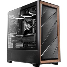 MSP Flux, 5 x Pwm Fanlar Dahil, Aynı Anda 9 Fana Kadar, Tip-C, Demir Hasır Paneller ve Ahşap Çerçeve, 420MM Radyatör Desteği, Geri Bağlantı Anakart Desteği, Mid-Tower E-Atx Pc Kasası