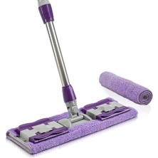 MSP Home Yedek Mikrofiber Bezli Mandallı Mop, Sıkıştırmalı, Uzayabilir Teleskopik Saplı, 360 Derece Dönebilir Zemin ve Duvar Temizlik Mopu