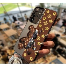 MSP Galaxy S23 Fe ile Uyumlu Robobaby Baskı Desen Darbe Emici Silikon Telefon Kılıfı, Kahverengi