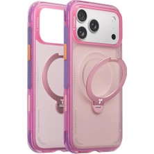 MSP Apple iPhone 17 Pro Max ile Uyumlu O Stand Spin Air Serisi Magsafe Kılıf, Pembe