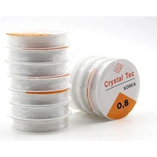 MSP Süs Dünyası 10 Adet Lastikli 0,8 mm Silikon Misina-Dekoratif Elişi Takı Aksesuar Esnek Lastik Misine Tesbih Ipi