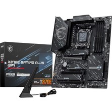 MSP X870E Gamıng Plus Wıfı Am5 Ddr5 8200MHZ(OC) 3x M.2 USB 40GBPS HDMI Dp 5g Lan Wıfı 7 Rgb Atx
