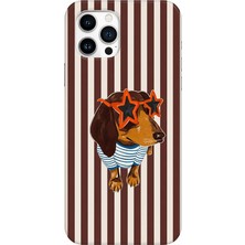 MSP Premier Kalite Özel Üretim High Kalite Baskılı Silikon Telefon Kılıfı (Gözlük Dog, iPhone 15 Pro Max)