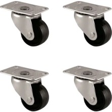 Givoria Furç Tablalı Bilyalı Teker - 38MM - Siyah HKS234 - 4 Adet HXCDR47