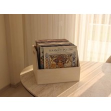 MSP Boy Organizer Ahşap Sandık 12" Lp Plak Için Uygun Boyut (Doğal)
