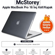 MSP MacBook Pro A2141 Uyumlu Kristal Tpu Sert Kılıf 16 Inç 2019 Touch Bar Şeffaf Koruma Koruma Siyah