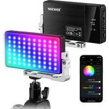 MSP Rgb Video Işığı, SL90 12W 4300MAH Pil 360° Tam Renk 18 Işık Sahnesi, 2500-1000K CRI97+ Kamera Işık Plakasında, Alüminyum Alaşım Gövde, Youtube/vlog/fotoğraf Için Uygulama ve 2,4g Kontrol
