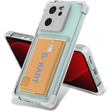 MSP Mi 13T Pro Uyumlu Kılıf Şeffaf ve Kart Saklama Kartlık Bölmeli Ultra Koruyucu Kapak