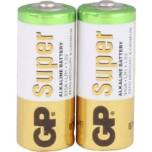 MSP Batteries GP910A Süper Alkalin LR1/N/910A Boy Yarım Kalem Pil, 1.5 Volt, 2'li Kart