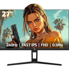 MSP Kaze T20 Gaming Monitör 27"" Fhd 240Hz 0.5ms Fast IPS Panel Siyah"