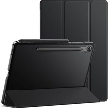 MSP Moveteck Samsung Galaxy Tab S9 Fe 10.9 Inç Uyumlu Kılıf Akıllı Smart Standlı Arkası Şeffaf Kapaklı SMX510, Siyah, Tek Ebat, S9FE-SMART2-SIYAH