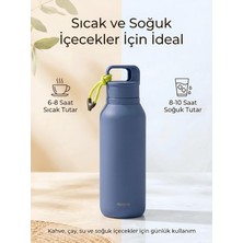 MSP Termos 560 ml Paslanmaz Çelik Çift Duvarlı Sızdırmaz Kapaklı Askılı Taşınabilir Sıcak Soğuk Termos