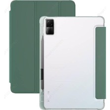 MSP Xiaomi Redmi Pad 6gb 128GB 10.6 ile Uyumlu Darbe Emici Standlı Tri Folding Smart With Pen Standlı Kapak, Koyu Yeşil