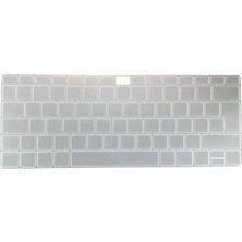 MSP Matebook 14 / D14 / D15 / 16 Uyumlu Silikon Klavye Koruyucu – Şeffaf Yazısız Tasarım, Türkçe Q ve Uk Iso (Ters L Enter) Klavye Düzeni Uyumlu, 2019–2023 Modeller Şeffaf
