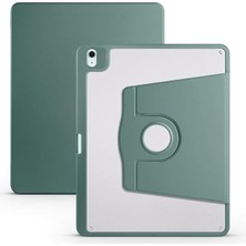 MSP Apple iPad 10.2 (8.nesil) ile Uyumlu Kılıf Kalem Bölmeli 2 Farklı Stand Olabilen Şeffaf Darbe Korumalı Ince Tablet Kılıfı Termik Koyu Yeşil