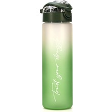MSP Matarası Tritan Geniş Ağız Su Şişesi Gradient Type Spor Matarası Suluğu Bpasız 630 ml Yeşil 0111