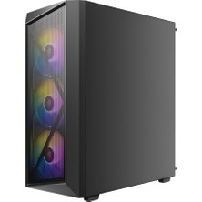 MSP AX67 Argb, 4X120MM Argb Fan Dahil, Temperli Cam Yan Panel, Mesh Ön Panel, 360MM Radyatör Desteği, Mid-Tower Atx Oyun Kasası, Siyah