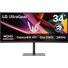MSP Ultragear G6 34 Inç Wqhd Ultrawide 3440X1440 240Hz Oyun Ekranı 34G630A Sürükleyici Pc Oyun 1ms Gtg, HDR400, Dcı-P3% 95, Usb-C 15W, Amd Freesync Premium