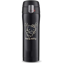 MSP Hello Kity Baskılı Termos 450 ml Tek Ebat Siyahh