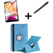 MSP Galaxy Tab A7 Lite 8.7" T220 T225 T227 ile Uyumlu Kılıf Dönen Tablet Kilifi Ekran Koruyucu+Kalem Mavi