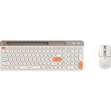 MSP KB835WB Dual Mode Kablosuz Klavye ve Mouse Seti | Türkçe Q | Bluetooth + 2.4ghz | Sessiz Tuş | Retro Tasarım (Bej)