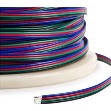 MSP 5 Metre Rgb Kablo 4 Lü Şerit LED Kablosu 4x0.22 KALAYLI%100 Bakır