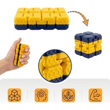 MSP Rengini Seç Fidget Cube - ( Sarı - Lacivert ) - Dayanıklı Stres Küpü ve Konsantrasyon Aracı
