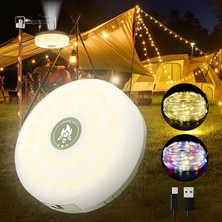 MSP Lights LED Dış Mekan Şarjlı Asılabilir Lamba, USB Bağlantılı, Çok Renkli ve Sıcak Beyaz Işık, Çadır ve Kamp Aydınlatması