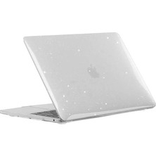 MSP Macbook Air 13.6inç 2022 M2 A2681 ile Uyumlu Kılıf Simli Ön Arka Kapak Renksiz
