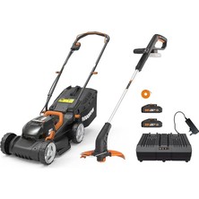MSP WG927E 40VOLT 2.0AH. Li-Ion 34CM Profesyonel Şarjlı Çim Biçme + WG157E.9 20VOLT 25CM Misinalı Çim ve Kenar Kesme