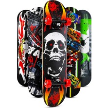 MSP Boy Kaykay 60 cm 8 Katmanlı Canlı Desenli Kemik Teker Kaymaz Skateboard 2406