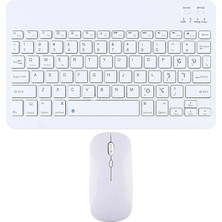 MSP Ipad Air 13 Inç/pro 13 (M3/m2) Çip 2025-2024 ile Uyumlu Bluetooth Klavye Mouse Seti Beyaz