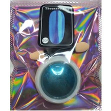 aklow akyoleticaret Mavi Tırnak Pigmenti ve Krom Ayna Tozu Nail Art Süsü