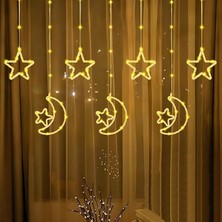 MSP Su Geçirmez 3 Metre LED Işıklı Ay ve Yıldız Işık Zinciri Dekoratif Fişli Aydınlatma Ev Dekorasyonu Salon Oda Merdiven Balkon Süslemeleri Için Yılbaşı Eğlence Doğum Günlerine Özel Aydınlatma
