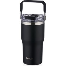 MSP 620 ml Tek Kapak Çift Kullanım Pipetli/pipetsiz Taşıma Kulplu Mug/çelik TERMOS-FFDILLERD9168