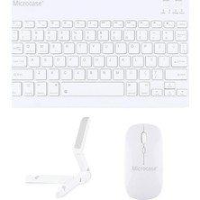 MSP Xiaomi Pad 7 / Pad 7 Pro 11.2 Inch Tablet ile Uyumlu Türkçe Bluetooth Klavye+Mouse+Tablet Standı Beyaz AL5166