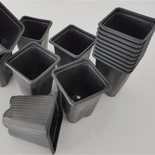 MSP Saksı 8X8X9 cm 200 Adet Vakum Saksı Çiçek Saksısı Fide Saksısı Thermoform Tohum Ekim Saksısı Siyah