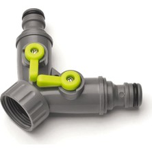 MSP Eco Musluk Adaptörü Iki Hortum Çıkışlı Vanalı 3/4\