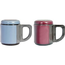 MSP AND430 Içi Çelik Dışı Plastik Kupa Mug, Kırmızı/ Mavi, 500 Mg