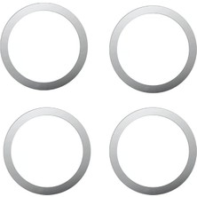 MSP Power Metal Magsafe Halka Yüzük Ring iPhone 8 ve Üstü Model ile Uyumlu Gümüş 4'lü Paket