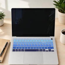 MSP Türkçe Q Klavye Koruyucu MacBook Air A1932 A2179 A2337 M1 Uyumlu | Uk Iso Ters L Enter | Ultra Ince Silikon Keyboard Cover Lacivert Mavi