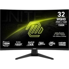 MSP 31.5" Mag 321CQF E18, Gaming Monitör, Wqhd, 16:9, Curve 1500R, Rarid Va, 180Hz 0.5ms, Freesync